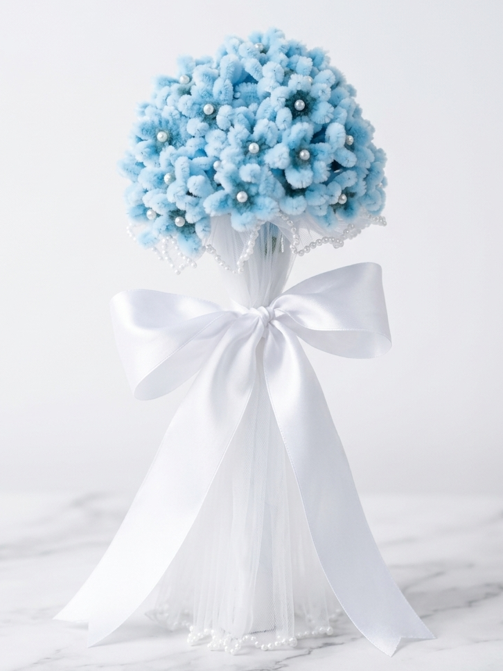 Flor de Benignidad · Hortensia Celeste Artesanal | Flores del Corazón