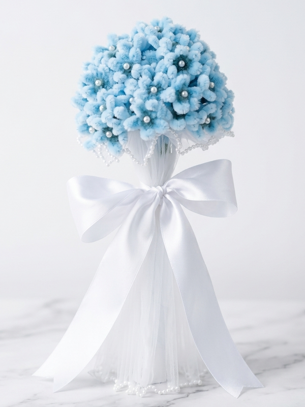 Flor de Benignidad · Hortensia Celeste Artesanal | Flores del Corazón — flor eterna de la virtud Benignidad