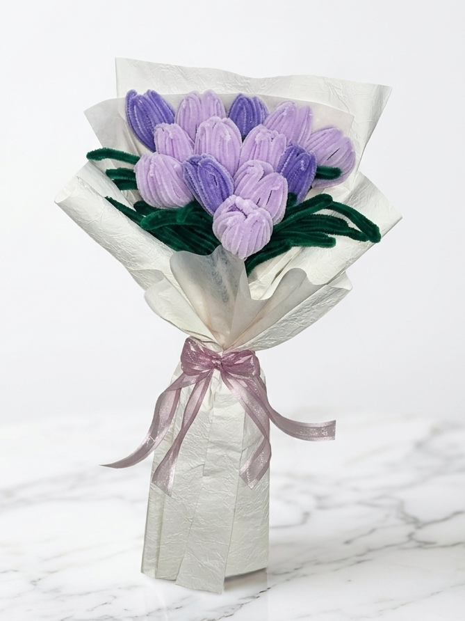 Flor de Fe · Tulipán Lila Artesanal | Flores del Corazón