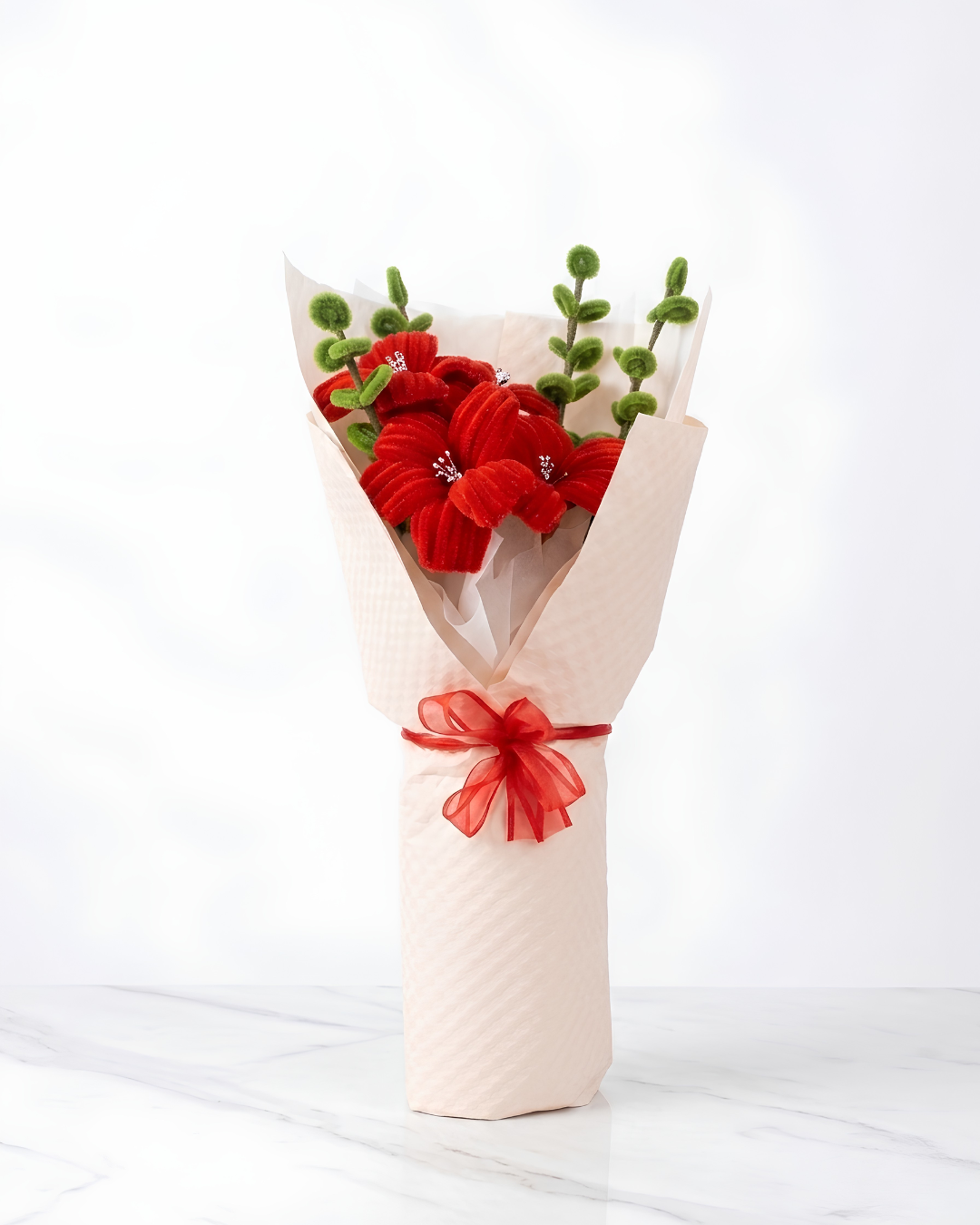 Flor de Mansedumbre · Hibisco Rojo Artesanal | Flores del Corazón